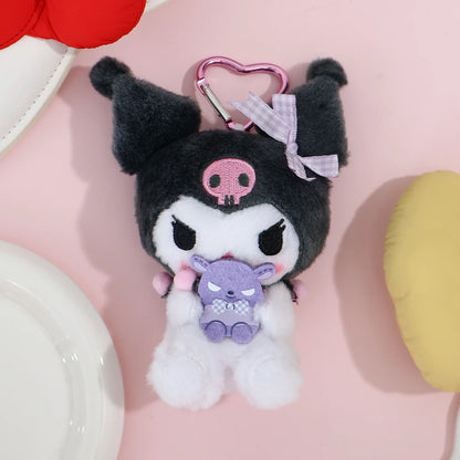 Genuine Sanrio Hello Kitty Kuromi Melody Pachacoo Cinnamoroll Stuffed Toy Pendant Cute Plush Toys Keyring Keychain Birthday Gift