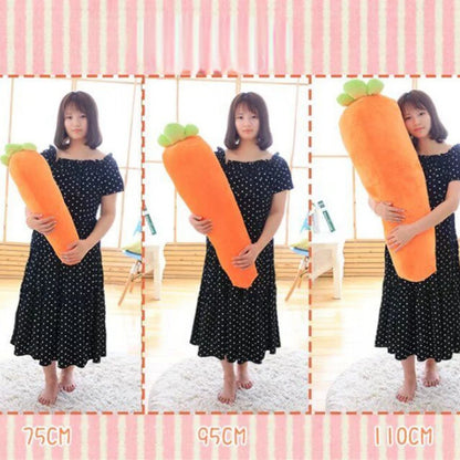 90/110cmKawaii Simulation Carrot Plush pillow toy Cute Soft Stuffed Vegetable Carrot Pillow Doll for Kids girl boy birthday Gift