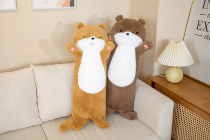Super Soft Long Size Standing Otter Plushie Stuffed Hair Plush Lifelike Bear Aquatic Doll Toys Hug Throw Pillow Cushion Kids