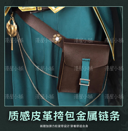 Identity V Art Dealer Cosplay Costume Wig Knight Richard Sterling Uniform Glasses Hat Roy Ramit Halloween Party for Women Men