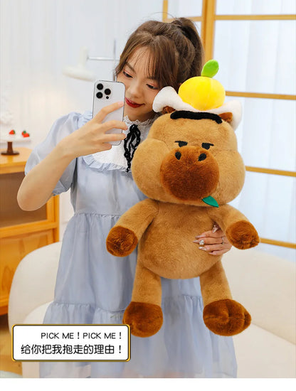 Capybara Plush Toy Stuffed Animal for Kids Birthday Christmas Gift Soft Cuddly Doll Comforter Wholesale Cute Capybara Pillow