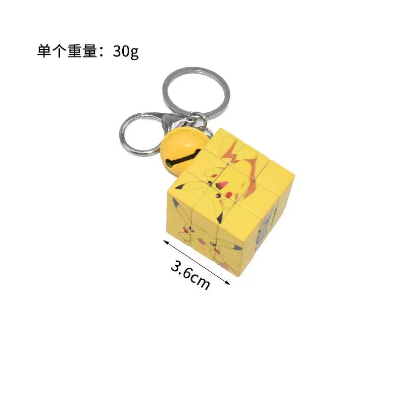 Pokemon Pikachu Mini Rubik's Cube Keychain Pendant Cute School Bag Pendant Thinking Cartoon Puzzle Kawaii Children Toys