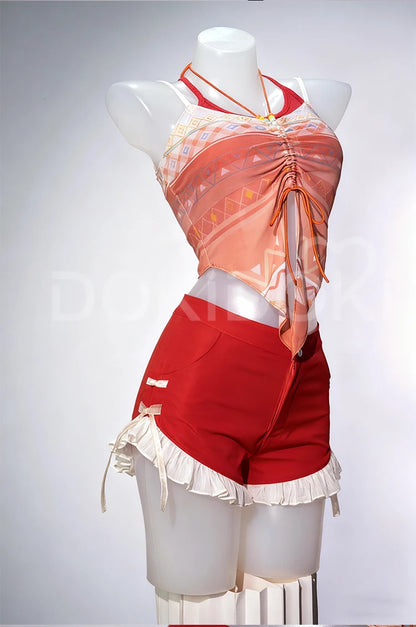 IN STOCK Heroine Hunter MC Cosplay Costume Game Love and Deepspace DokiDoki-R Women Red Swimsuit Costume Caleb Cosplay Halloween