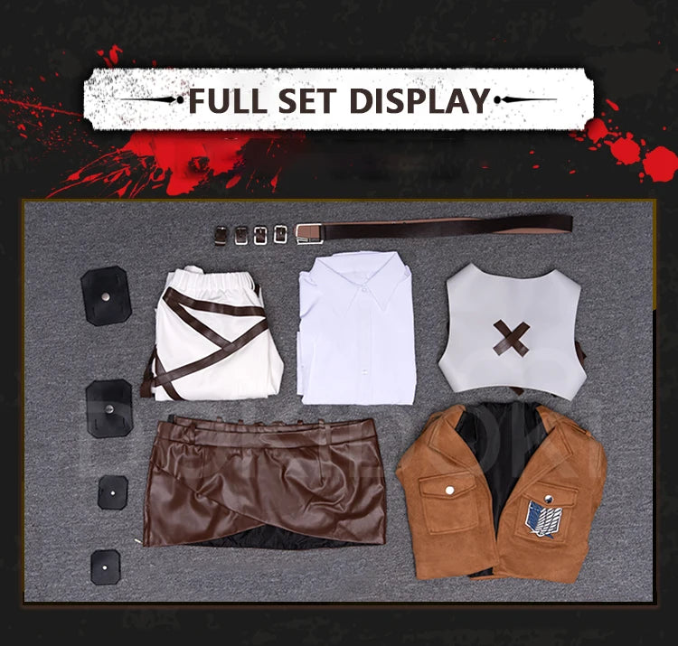 IN STOCK Erenn Mikasaa Levii Hangee Arminn Cosplay Costume Anime【S-3XL】DokiDoki-R Women Men Leather Plus size