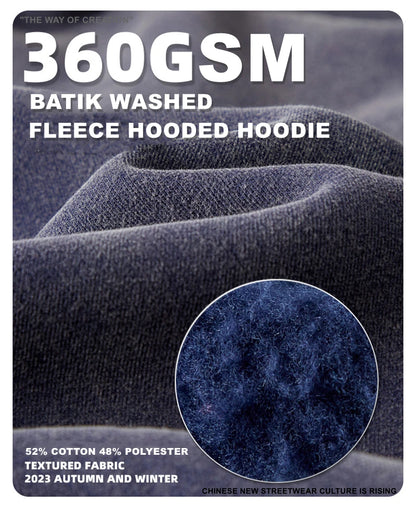 ZODF New Winter Men Batik Washed Zipper Hoodies Women Unisex Loose Thick Warm 360gsm Fleece Hooded Coat Sweatpants Set HY0713