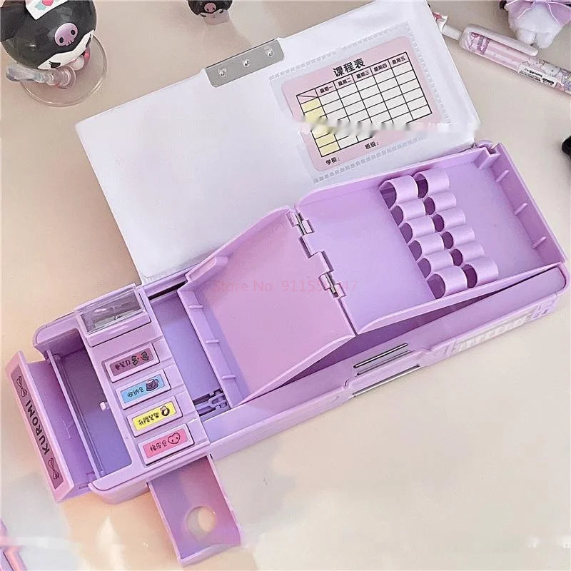 Genuine Kuromi Secondary School Student Multifunctional Pencil Box Stationery Box Children's Handmade Pencil Box Two Options