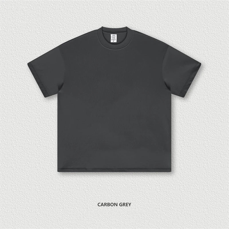 ZODF New 2025 Heavy Weight 305gsm Solid Cotton T Shirts For Men Unisex Summer Oversized Noshrink Basic T-Shirt Brand Tops HY0475