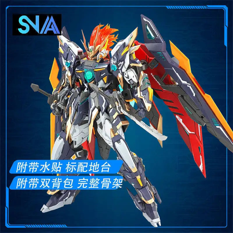 1/100 Scale SNAA Assembly Model Kit Wu Huang YR-03 Mecha with Water Slide Decals Display Base & Full Frame Backpack