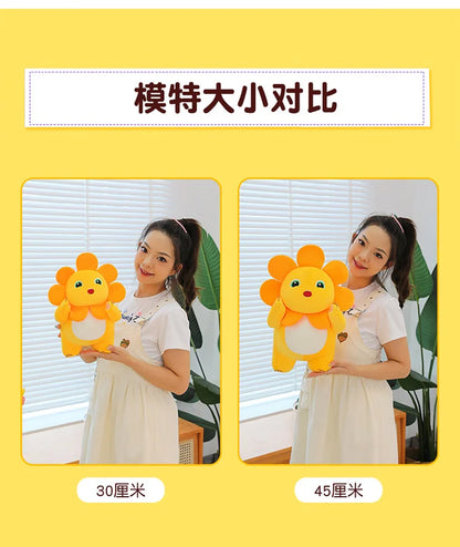 Kawaii Sunflower Nailong Plush Toy Cartoon Smile Dinosaur Silly Cute Stuffed Anime Sofa Pillow Room Decor for Kids Birthday Gift