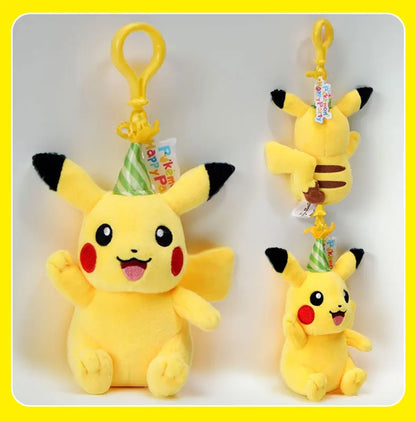 Pokemon Pikachu Mew Squirtle Charmander Kawaii Plush Toy Pendant School Bag Backpack Pendant Key Ring Small Doll Birthday Gift