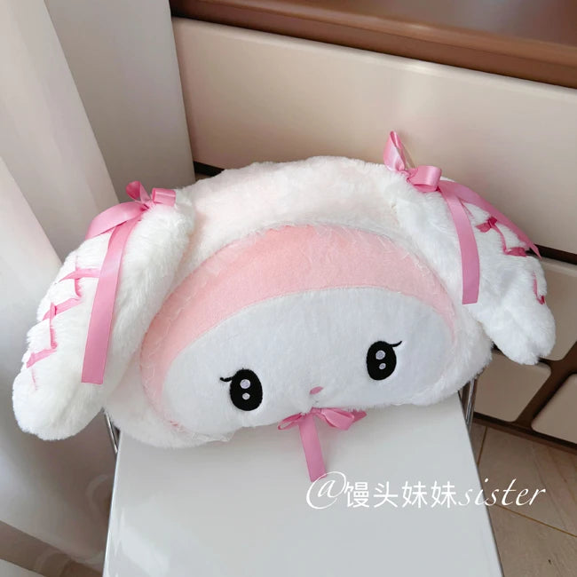 Sanrio Lolita My Melody Headrest Back Cushion Car Seat Belt Cover Stuffed Anime Kuromi Cuddly Pillow Plushies Xmas Gifts Girl