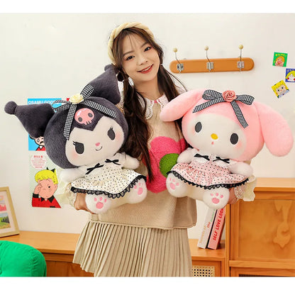 Sanrio Big Size 80cm Cute Kuromi My Melody Soft Stuffed Sofa Body Throw Pillow Plush Toys Dolls Kawaii Room Decor Holiday Gifts