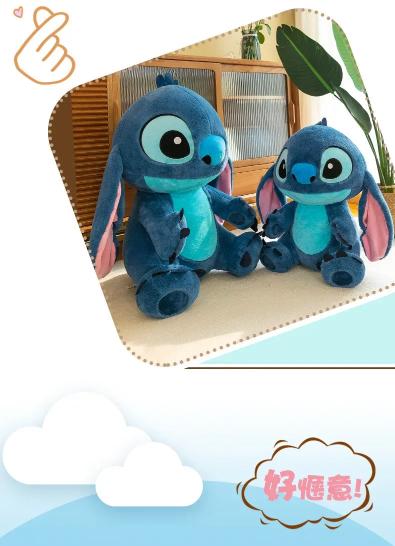 80cm Big Size Disney LILO & Stitch Anime Plush Stuffed Doll Room Plushies Pillow Kawaii Ornaments Children's Holiday Gifts