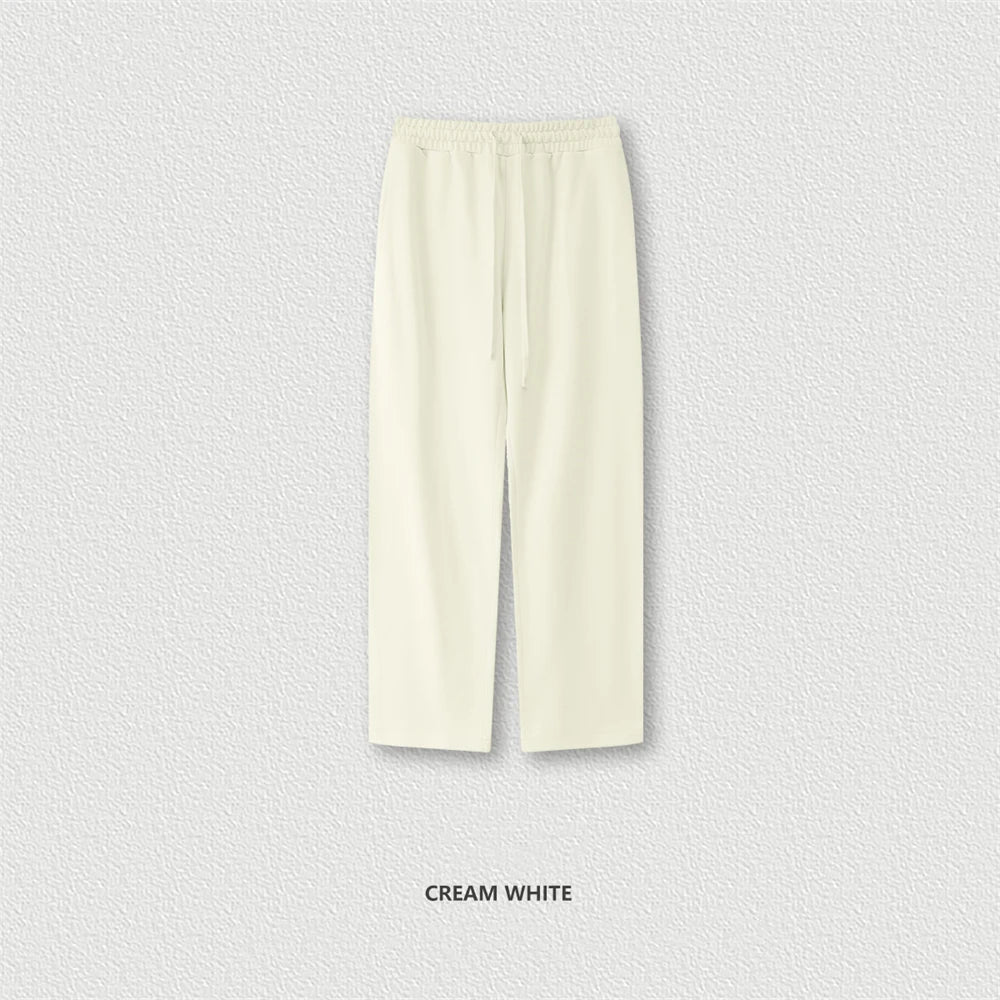 ZODF Trendy Autumn Men 360gsm Solid Straight Pants Unisex Basic Loose Terry Sweatpants Trousers HY0950