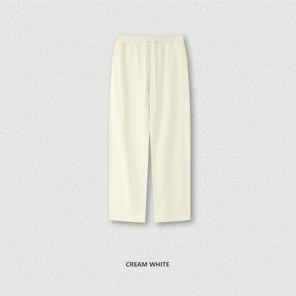 ZODF Trendy Autumn Men 360gsm Solid Straight Pants Unisex Basic Loose Terry Sweatpants Trousers HY0950