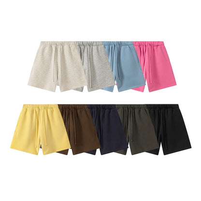 ZODF Trendy 2025 Autumn Winter Men Warm Soft Fleece Shorts Unisex Casual Hip Hop 345gsm Solid Shorts Brand Bottoms HY1173