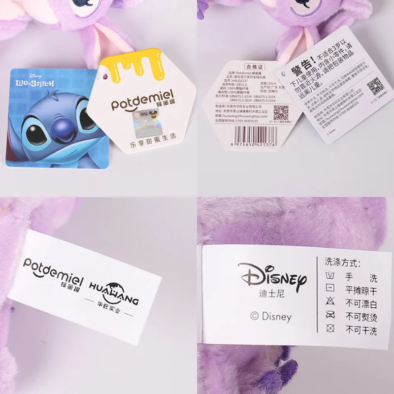 Hot Kawaii Disney Stitch Angel Plush Stuffed Toys Purple Anime Lilo&Stitch Doll Cute Keychain Pendant Birthday Gift For Kid Girl