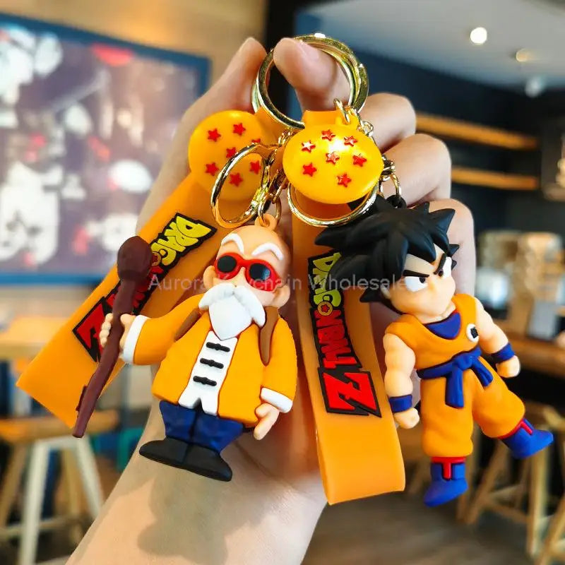 Anime One Piece Dragon Ball Keychain Luffy Sauron Nami Chopper Silicone Cute Car Keyring Pendant Toys Birthday Kids Toys Gifts