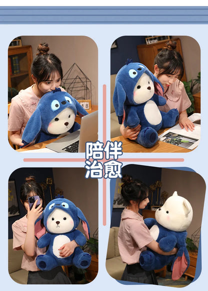 New Kawaii Lena Bears Stitch Plush Doll Turn into Teddy Bear Throw Pillow Children Appease Sleeping Dolls Girls' Birthday Gifts