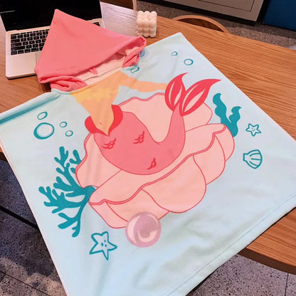 Bath Robe for Kids Bathing Towels Boys Hooded Microfiber Unicorn Beach Towel Robes Girls Stitch Cape Towels Poncho
