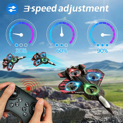 L101 RC Foam Airplane Glider Flying 2.4G With LED Lights EPP Stunt Remote Control Foam Fighter Plane Toys For Kid Gift