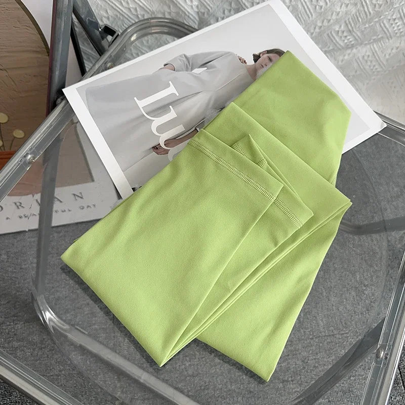 Women High Waist Seamless Breathable Yoga Pants Naked Feeling Leggings for Gym Running Cycling - Style19Avocado Green