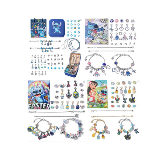 New Disney Stitch  24-Grid Christmas Countdown Calendar Blind Box - Alloy Bracelet Gift Set For Halloween & Xmas