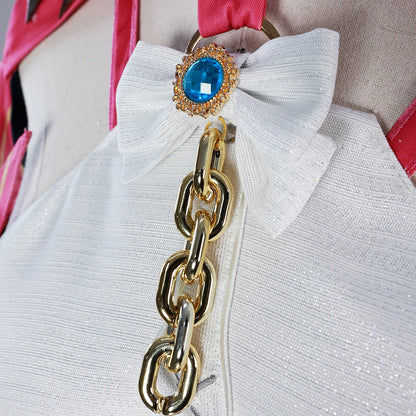 Wuthering Waves Carlotta Cosplay Costume Wig Dress Carlotta Montelli Rinascita Earrings Halloween Party for Women Girls Carnival