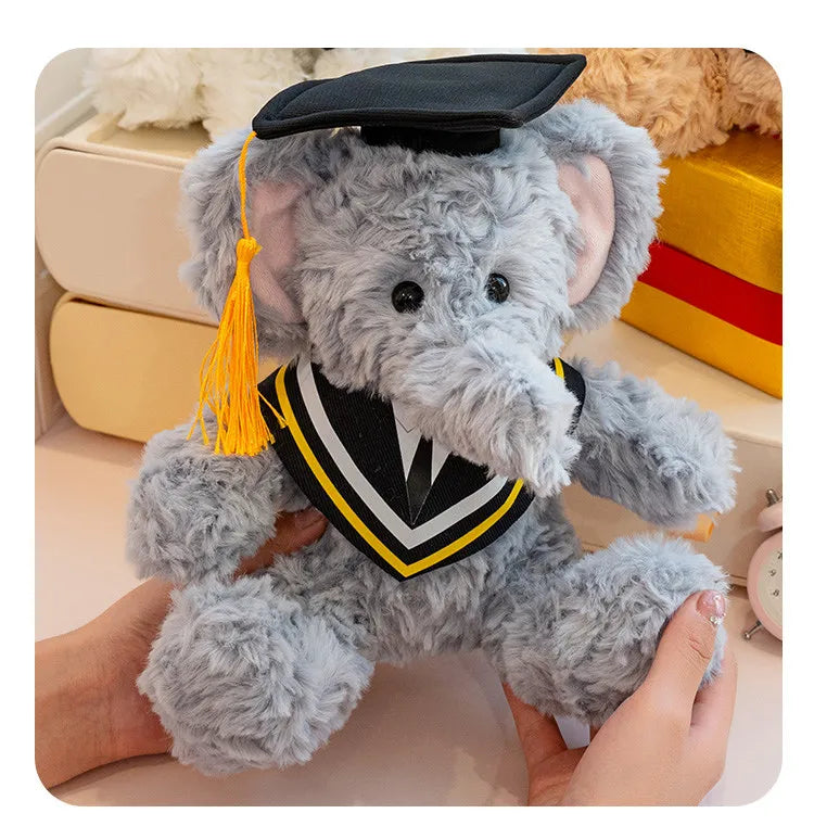2025 Graduation Gift Stuffed Animal Plushies Capybara Bear Dog Soft Toy Cute Plush Owl with Bachelor's Gown Doctoral Cap