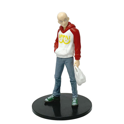 16cm One Punch Man Anime Figure Hoodie Saitama Action Figure Devil Transforms Man Genos Figurine PVC Collection Model Doll Toys