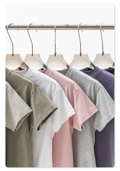 ZODF Women 2025 Summer 255gsm Cotton T-Shirts Hotsweet Girls Casual Solid Comfortable Sport T Shirt Brand Tops HY0978