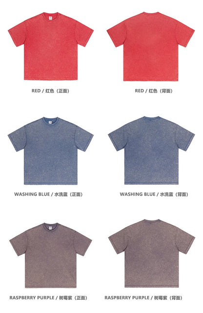 ZODF Vintage 2024 Summer Men Washed Solid 230gsm T-Shirts Unisex Ripped Breathable Quick Dry Cooling Feeling T Shirt Tees HY0801