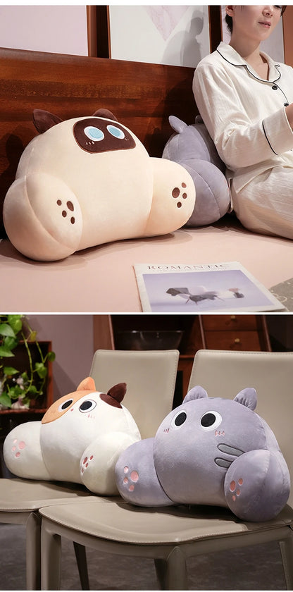 Comfortable Cat Style Back Cushion Sofa Bed Chair Lumbar Support Cushion Comfortable Throw Pillow Reading and Watching TV Soft