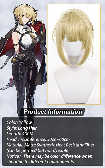 UWOWO Evelyn Wig Game Zenless Zone Zero / ZZZ Evelyn Chevalier Cosplay Wig Yellow Gold Hair Halloween Wig