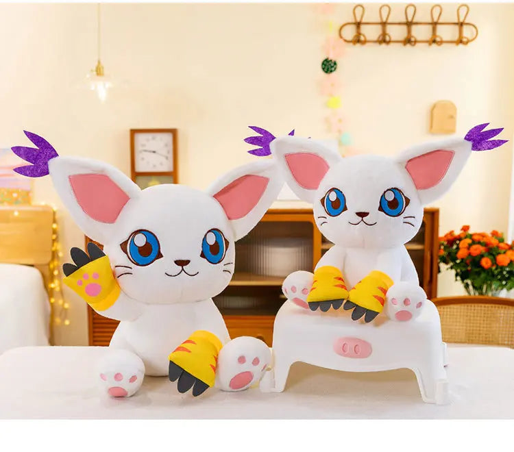 40-80CM Large Big Size Gatomon Plushies Tailmon Peluche Cartoon Anime Plush Comfortable Soft Doll Children's Ornament Toy Gifts