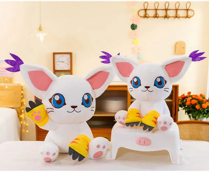 40-80CM Large Big Size Gatomon Plushies Tailmon Peluche Cartoon Anime Plush Comfortable Soft Doll Children's Ornament Toy Gifts