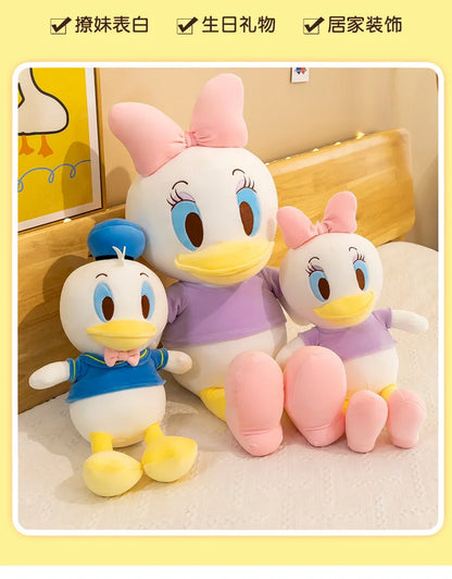 Disney Donald Duck Daisy Giant Plush Dolls Hot Toys Kawaii Soft Pillow Stuffed Animal Couple Dolls Birthday Xmas Gifts for Kids