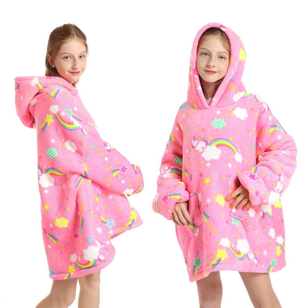 Funny Cartoon Children's Pajamas Girls Winter Clothes Plush Dinosaur Cat Bear Unicorn Pink Blue Toddler Boy Pijama Kids Clothing