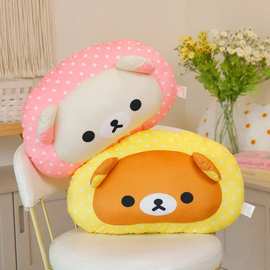 Kawaii Rilakkuma Throw Pillow Soft Back Cushion Sofa Bed Home Decor Cuddly Plushies Cartoon Sleeping Pillow Bedside Cushion