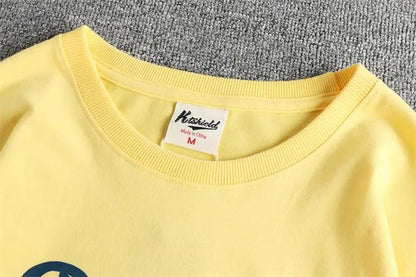 Summer New American Retro Short-sleeved O-neck Letter Printed T-shirt Men's Fashion Simple 100% Cotton Washed Casual Sport Tops