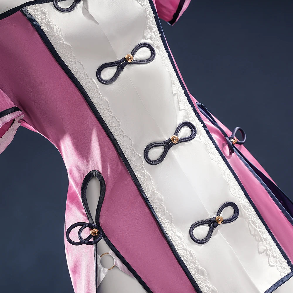 Anime Date A Live Mukuro Hoshimiya Cosplay Costume Dress Spirit Form Outfit Lilac White Astral Qipao Halloween for Women Girls