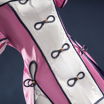 Anime Date A Live Mukuro Hoshimiya Cosplay Costume Dress Spirit Form Outfit Lilac White Astral Qipao Halloween for Women Girls