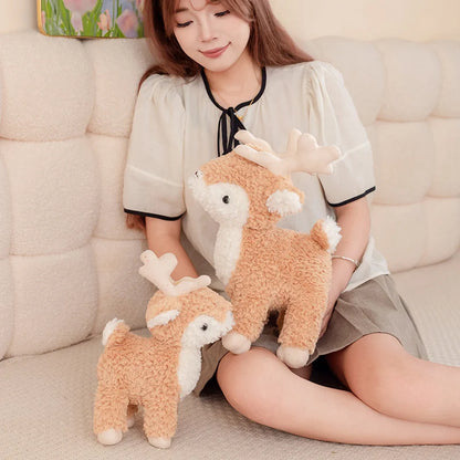 25/35cm Cute Deer Plush Toy Soft Stuffed Animal Doll Lovely Reindeer Plushies Appease Doll Birthday Gifts Girl Boy Home Decor