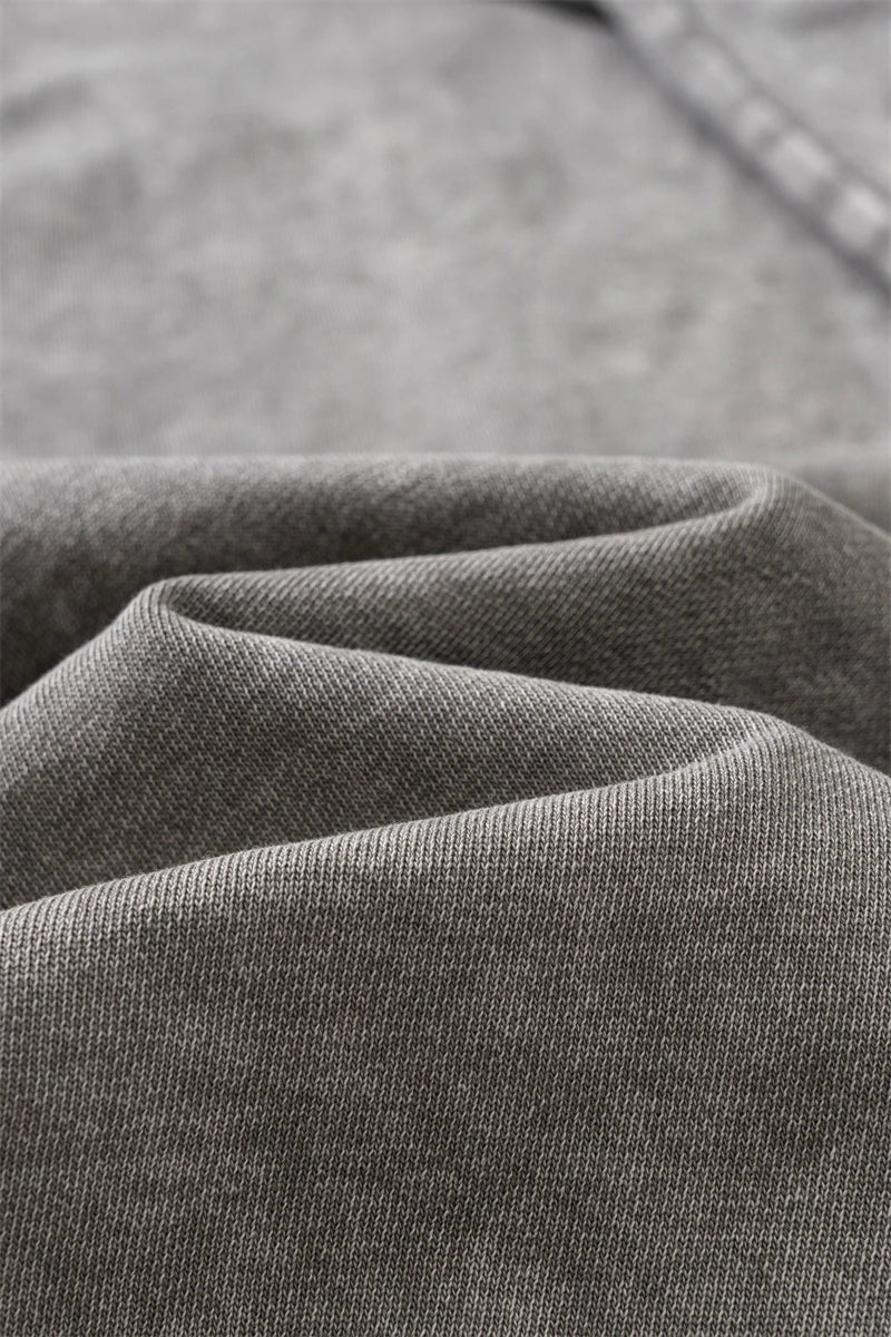 ZODF Retro 2024 Spring Men Washed Cotton Straight Pants Unisex Casual 330gsm Distressed Loose Trousers Brand Clothes HY0830