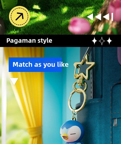 Original Pikachu Keychain with Light 7cm Cartoon Anime Doll Keyring Ornament bag decoration KeyChain Jewelry Pendant for Kids