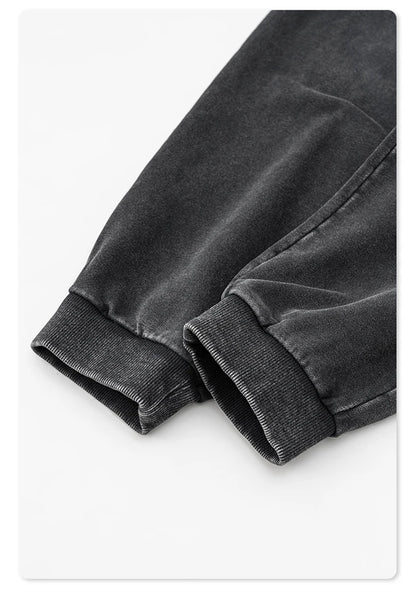 ZODF Retro Men Washed 380gsm 100% Cotton Sweatpant Unisex Loose Sport Solid Joggers Pants For Spring Autumn  HY0901