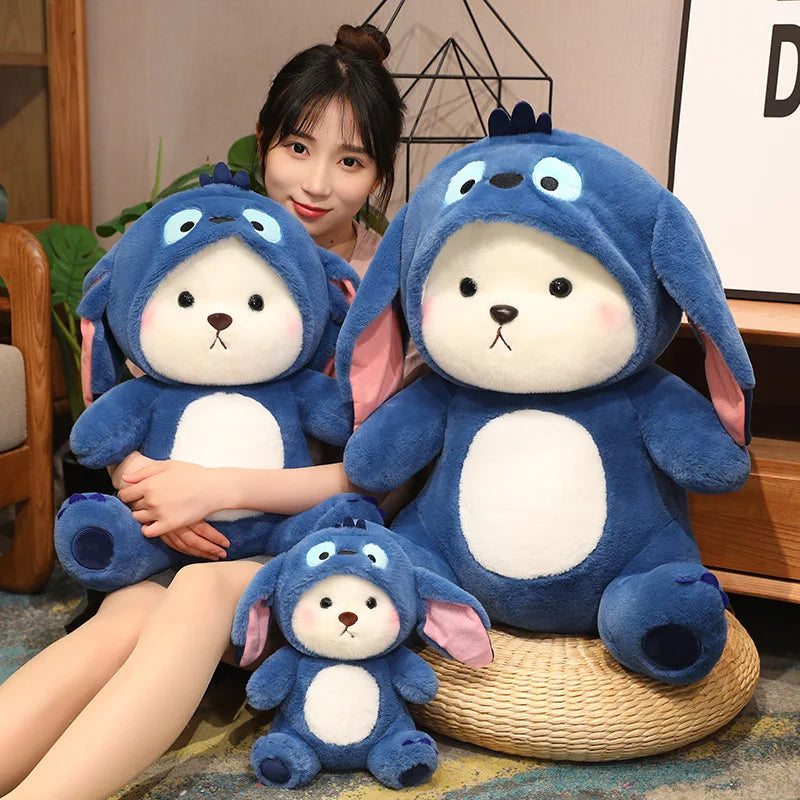 New Kawaii Lena Bears Stitch Plush Doll Turn into Teddy Bear Throw Pillow Children Appease Sleeping Dolls Girls' Birthday Gifts
