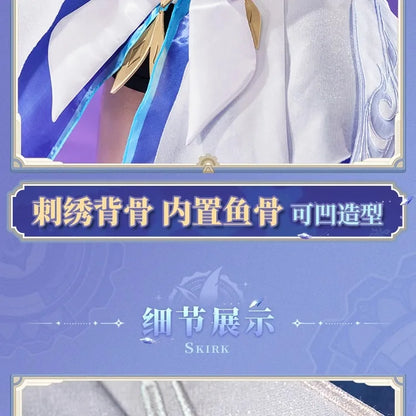 iCoser Genshin Impact Skirk Cosplay Costume Wig Dress New Skin Uniform Headwear Metal Props Halloween Party Women Girls Carnival