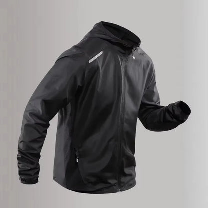 2025 Running Jacket Autumn Reflective Hooded Gradient Color Sportswear Breathable Men and Women Jogging Coat