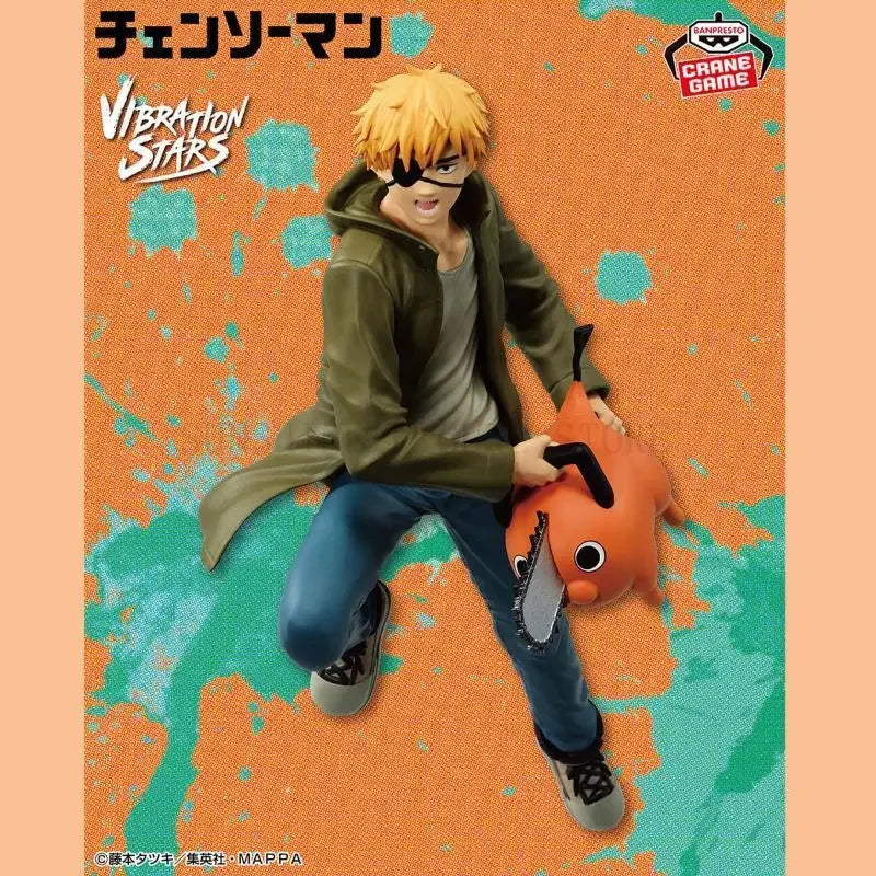 In Stock Original Banpresto bandai Vibration Stars Chainsaw Man Denji Power Anime Action Figure Model Boxed Toys Gift Genuine